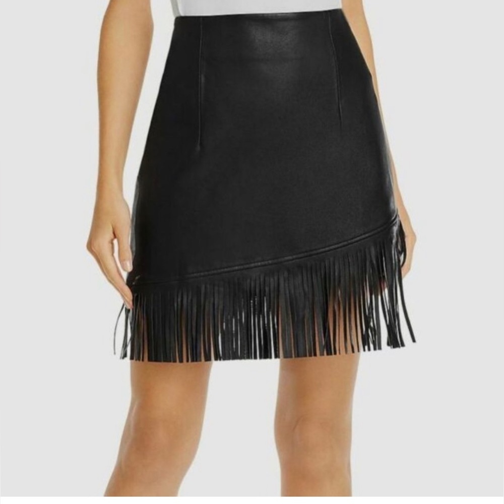 Bagatelle NYC Black Fringe Skirt